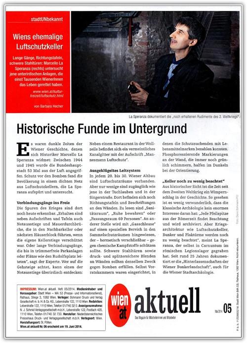 Wien Aktuell 2014 Funde Untergrund